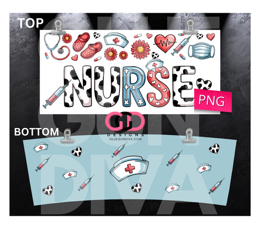Nurse Colorful -   Digital tumbler wrap for 40 oz tumbler
