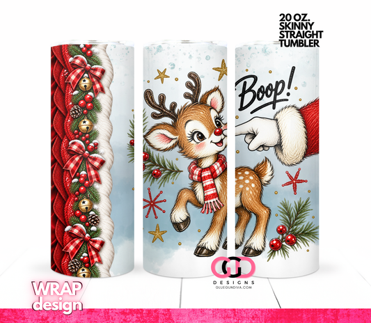 Boop Reindeer -  Digital tumbler wrap for 20 oz skinny straight tumbler