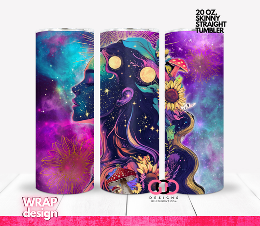 Celestial Power -   Digital tumbler wrap for 20 oz skinny straight tumbler