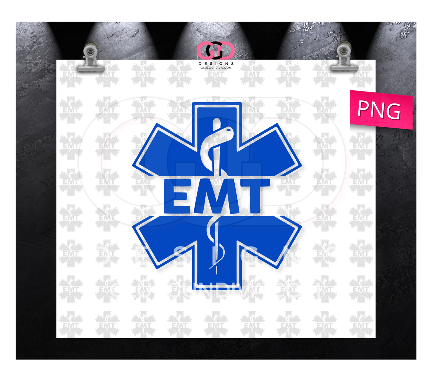 EMT -   Digital tumbler wrap for 20 oz skinny straight tumbler