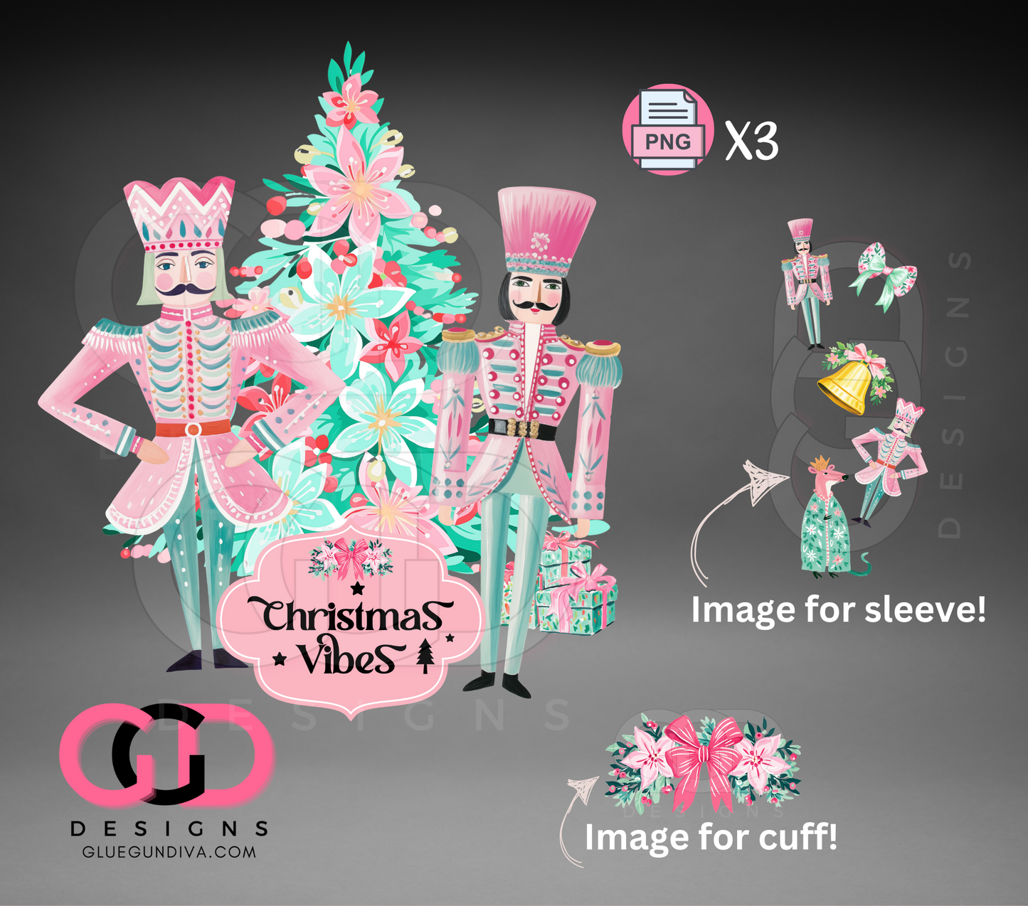 Pink Christmas Vibes-  PNGs & SVGs