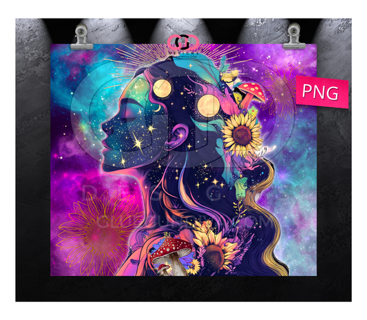 Celestial Power -   Digital tumbler wrap for 20 oz skinny straight tumbler