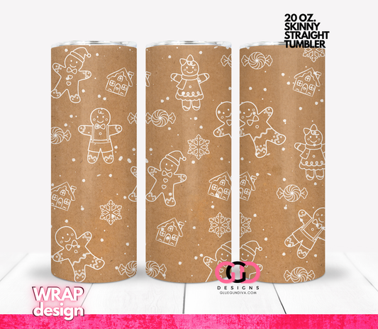 Kraft Gingerbread Men -   Digital tumbler wrap for 20 oz skinny straight tumbler
