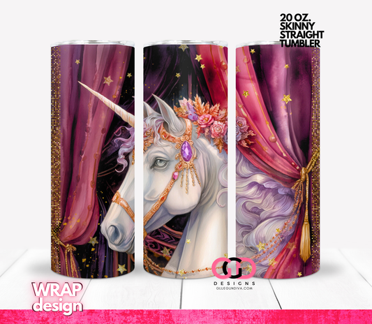 Jeweled Unicorn-   Digital tumbler wrap for 20 oz skinny straight tumbler