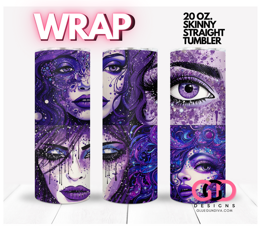 Purple Aesthetics -  Digital tumbler wrap for 20 oz skinny straight tumbler