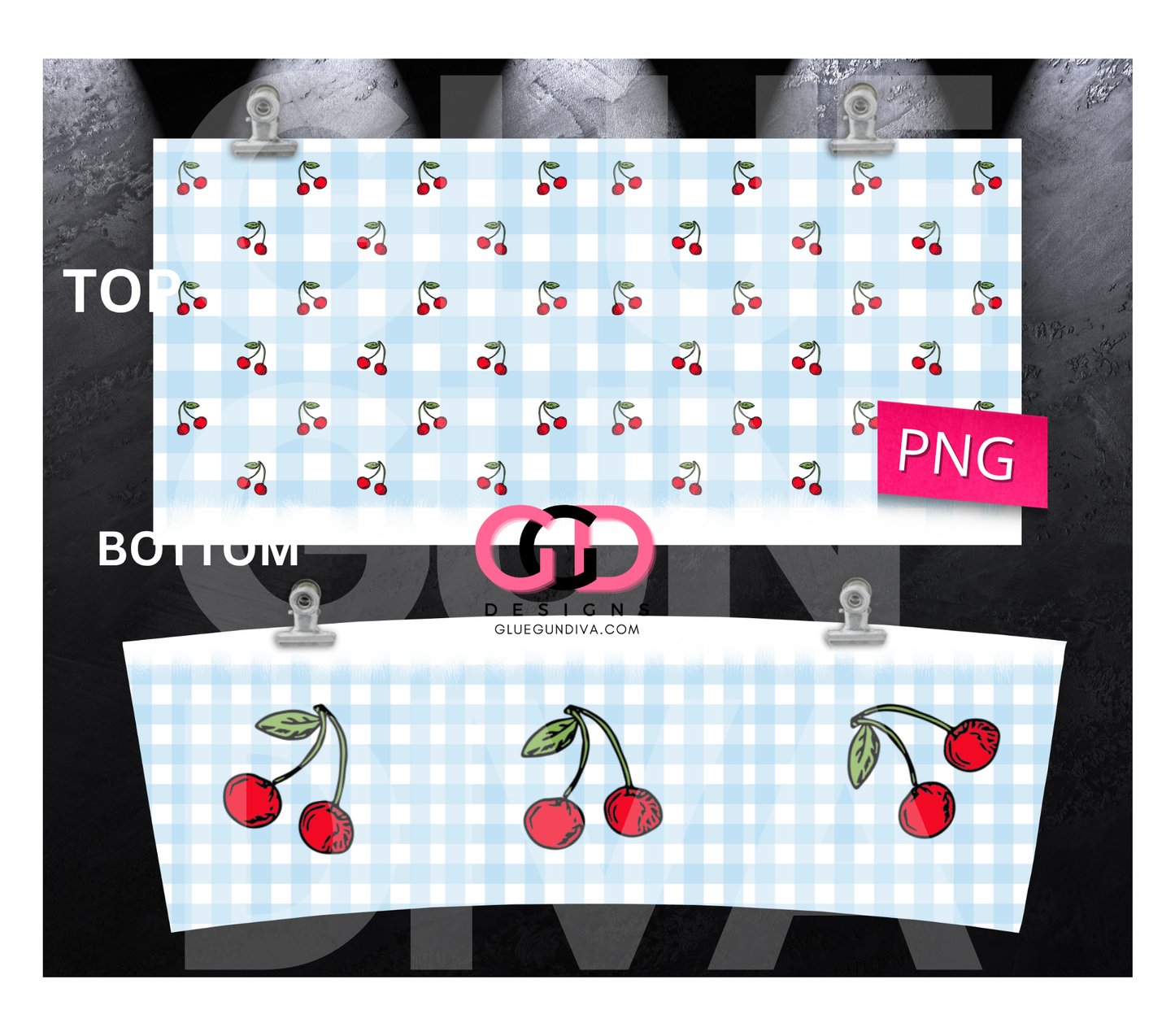 Sweet Cherries -   Digital tumbler wrap for 40 oz tumbler