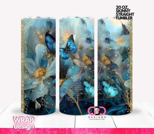 Grief and Butterflies -  Digital tumbler wrap for 20 oz skinny straight tumbler