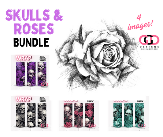 Skulls and Roses - 4 images BUNDLE