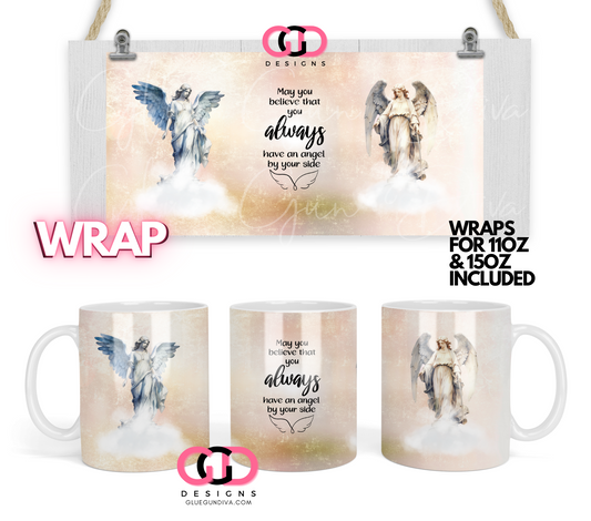 Angels By Your Side - Digital mug wrap for 11 and 15 oz