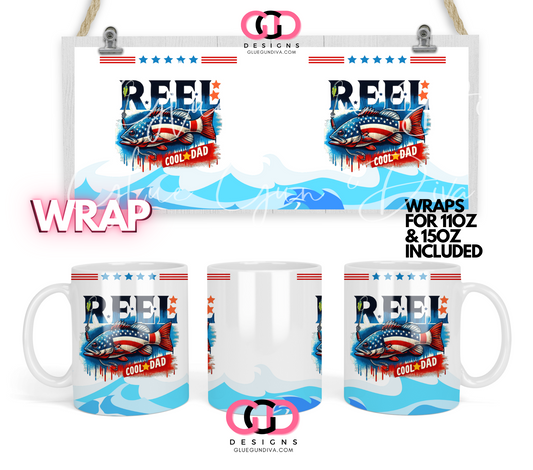 Reel Cool Dad - Digital mug wrap for 11 and 15 oz