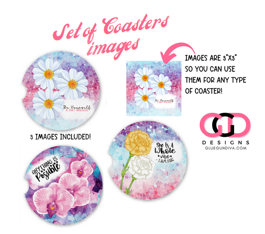 Positive Flowers - Designs for Coasters