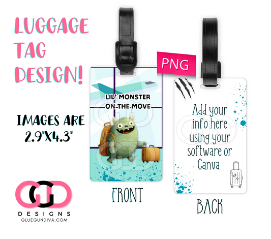 Lil Monster on the Move - Designs for Luggage Tags