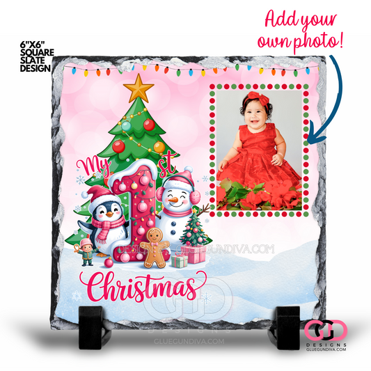 My First Christmas Red -  Digital Image for a Slate