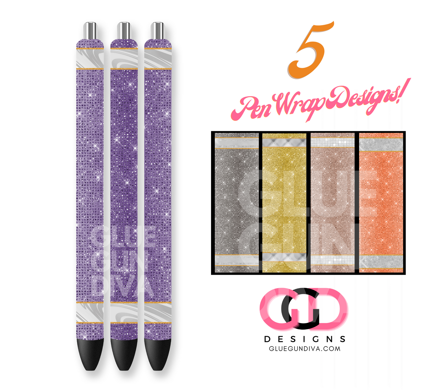 Glitter Border Fall Colors- Digital Pen wraps