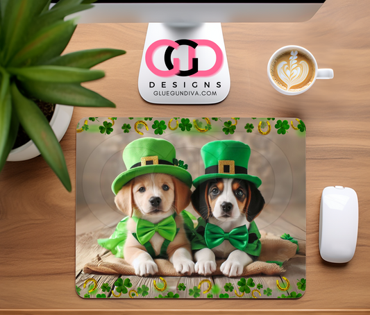 St. Patrick's Day Puppies - Design for Mouse Pad