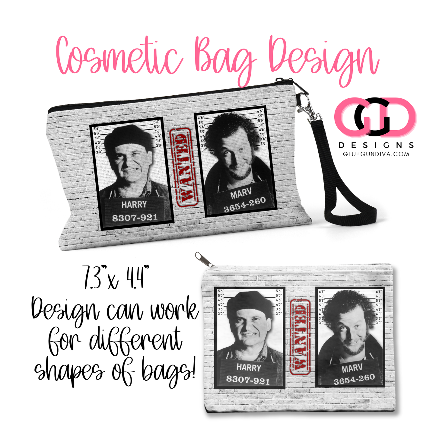 Wanted-   Digital image for Cosmetic Bags