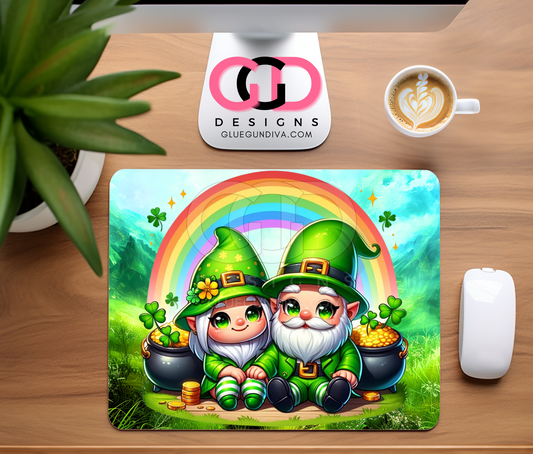 St. Patrick's Gnome Couple- Design for Mouse Pad