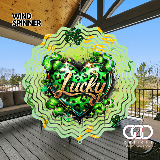 Lucky Heart -   Digital image for an 8 Inch Wind Spinner
