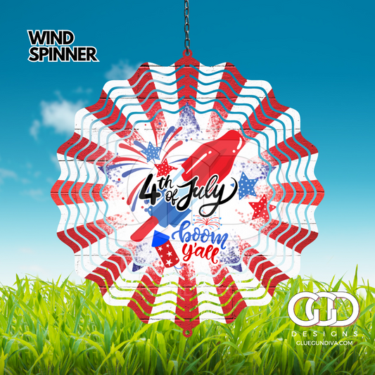 Fourth of July-   Digital image for an 8 Inch Wind Spinner