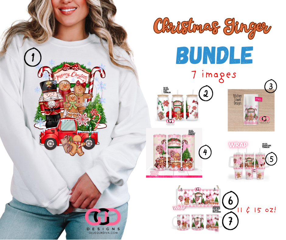 Merry Ginger Christmas- 7 images BUNDLE