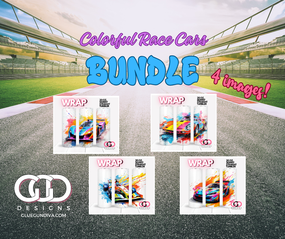 Colorful Race Cars Bundle - 4 images