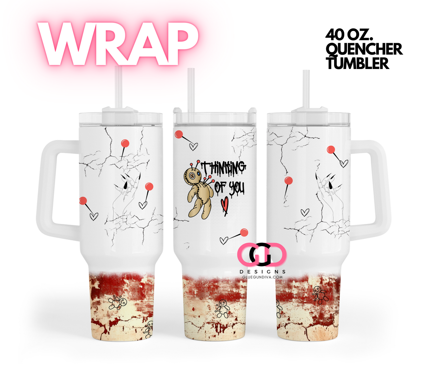 Thinking of You -   Digital tumbler wrap for 40 oz tumbler