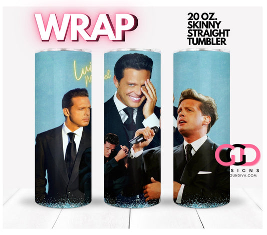 Luis Miguel Blue -   Digital tumbler wrap for 20 oz skinny straight tumbler