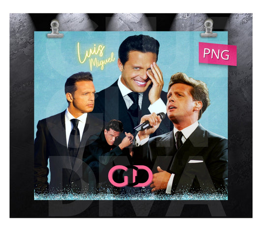 Luis Miguel Blue -   Digital tumbler wrap for 20 oz skinny straight tumbler