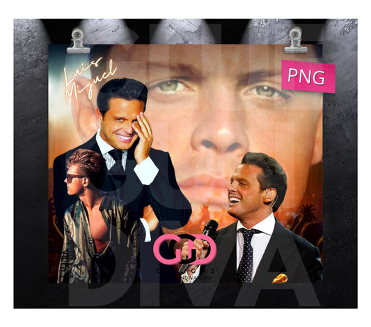 Luis Miguel Closeup -   Digital tumbler wrap for 20 oz skinny straight tumbler