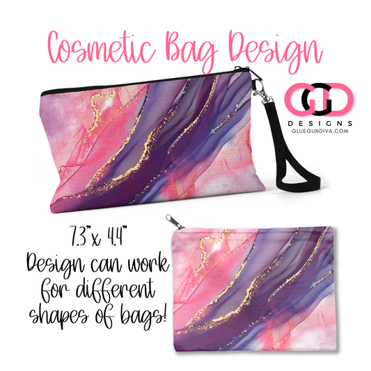 Purple and pink alcohol ink-   Digital image for Cosmetic Bags