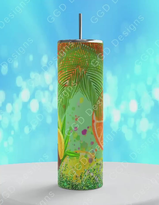 Beach Sunset Dream-   Digital tumbler wrap for 20 oz skinny straight tumbler