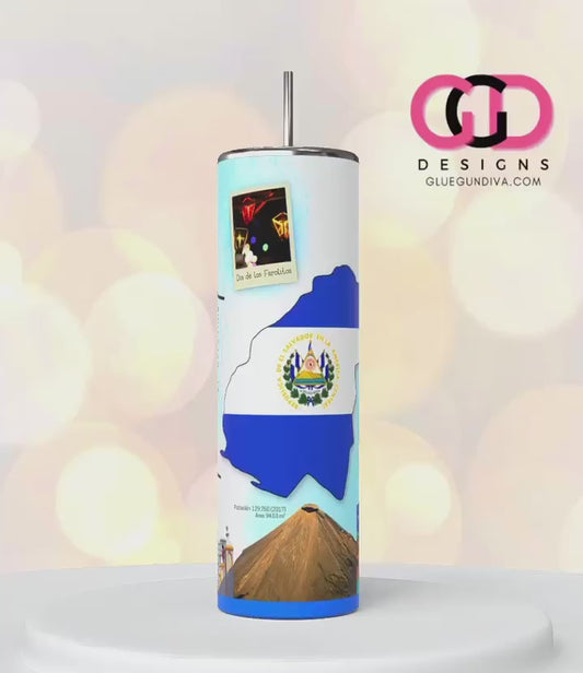 AHUACHAPAN El Salvador-   Digital tumbler wrap for 20 oz skinny straight tumbler