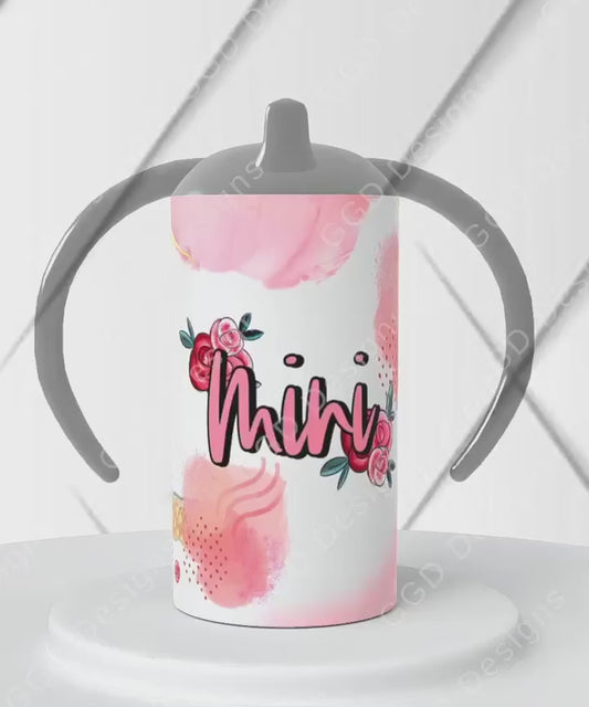 Mama Mini Roses- Set of 2 Digital tumbler wraps for 20 oz skinny straight and Kid's 12 oz Sippy Cup