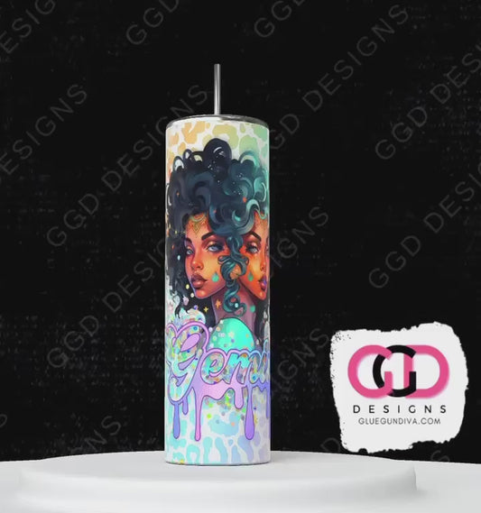 Gemini Beauties 2 -   Digital tumbler wrap for 20 oz skinny straight tumbler