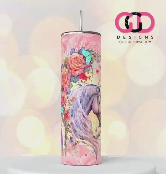 Live by Grace Walk in Love-   Digital tumbler wrap for 20 oz skinny straight tumbler