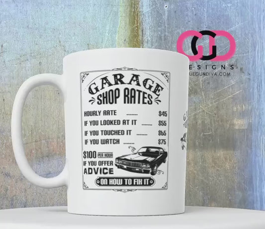 Garage Shop Rates - Digital mug wrap for 11 and 15 oz