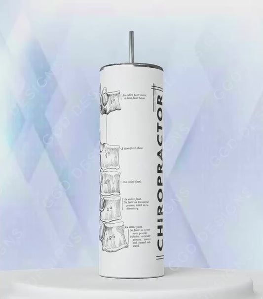 Chiropractor -   Digital tumbler wrap for 20 oz skinny straight tumbler