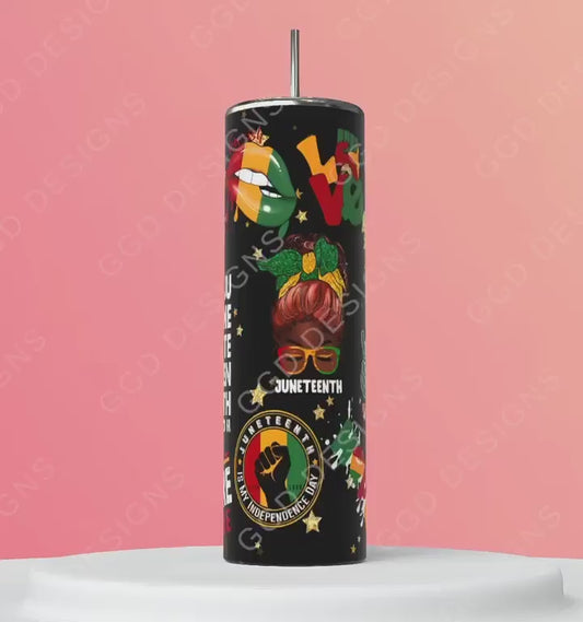 Juneteenth Icons -   Digital tumbler wrap for 20 oz skinny straight tumbler