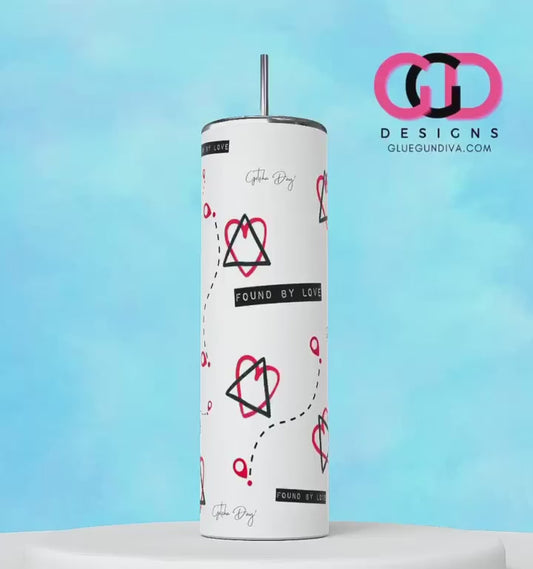 Found By Love Adoption Logo-   Digital tumbler wrap for 20 oz skinny straight tumbler