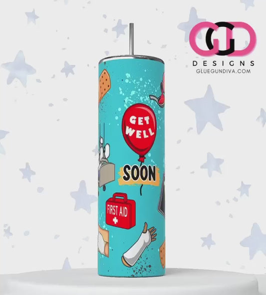 Gert Well Soon-   Digital tumbler wrap for 20 oz skinny straight tumbler