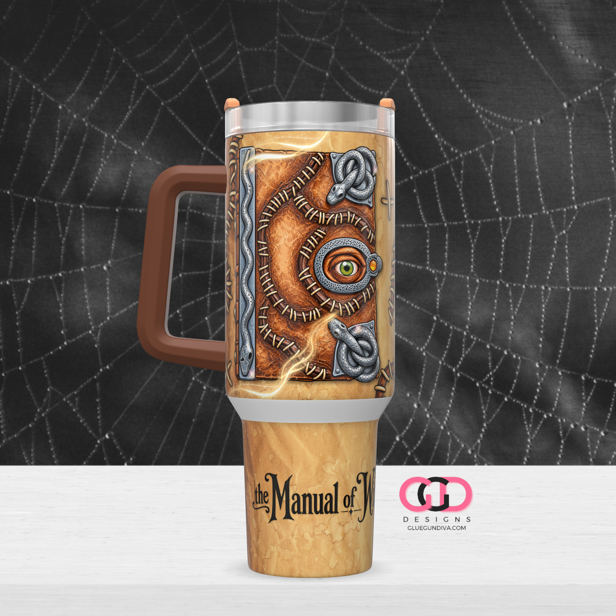 Vintage Spell Book - Digital tumbler wrap for 40 oz tumbler