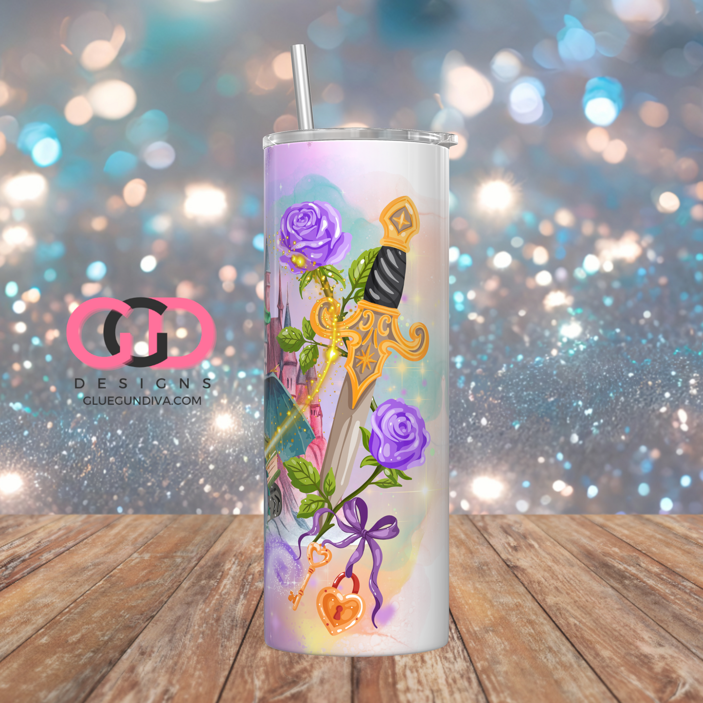 Fantasy Dragon Reading-   Digital tumbler wrap for 20 oz skinny straight tumbler
