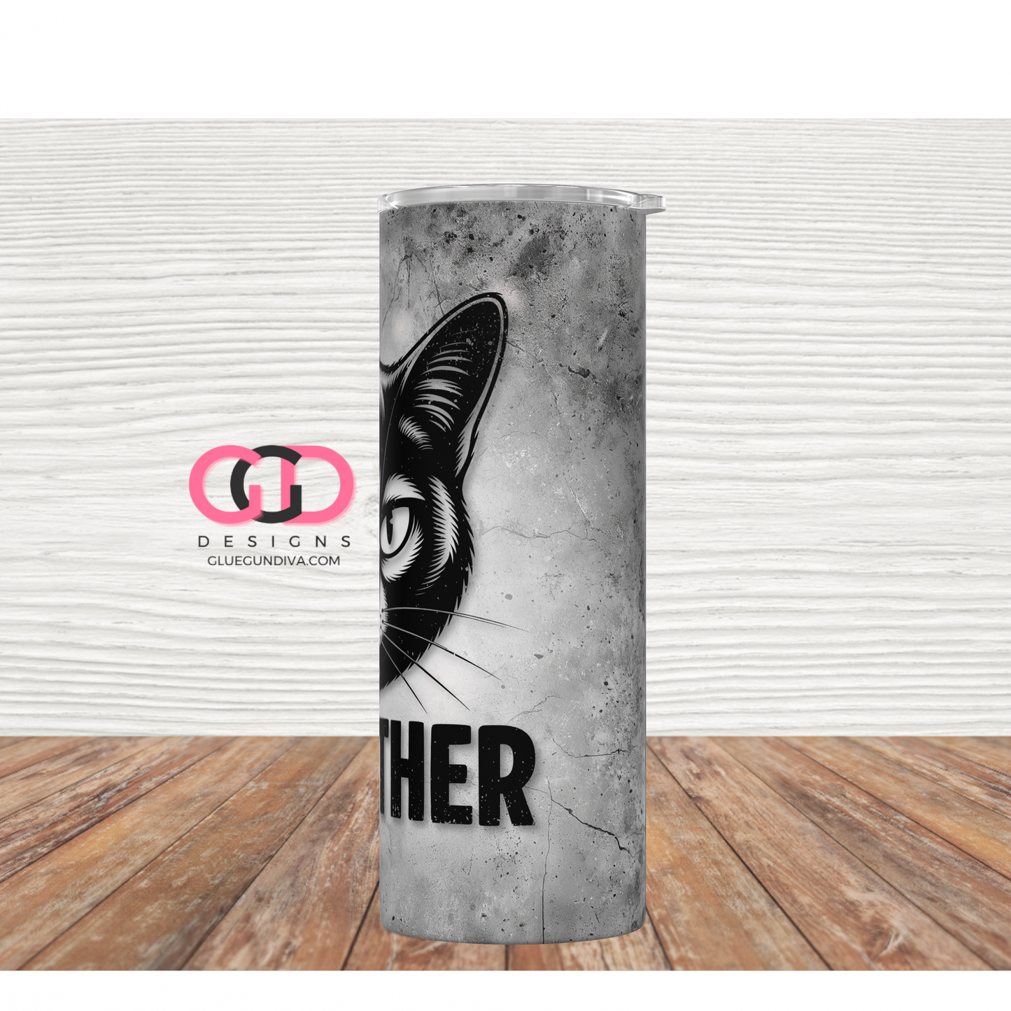 Catfather-  Digital tumbler wrap for 20 oz skinny straight tumbler
