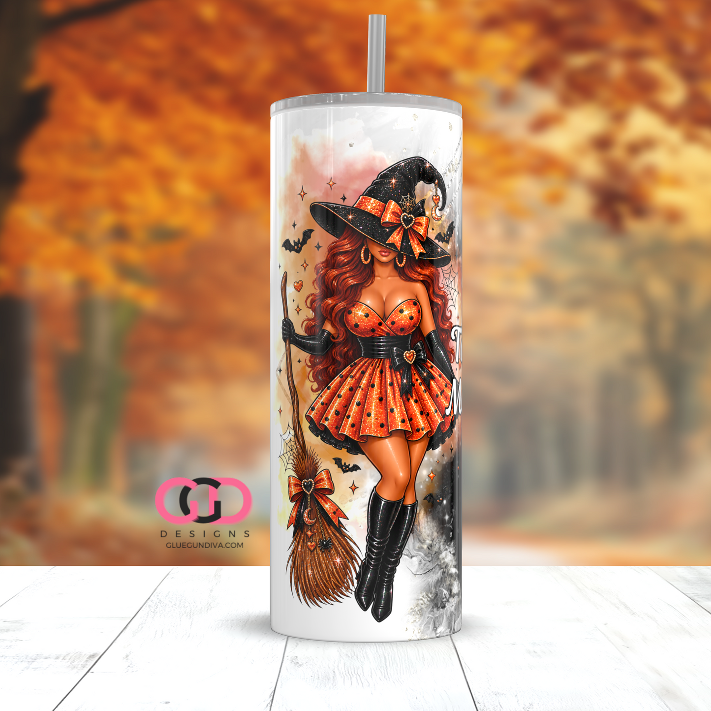 Not Today Mortals Red Hair -  Digital tumbler wrap for 20 oz skinny straight tumbler