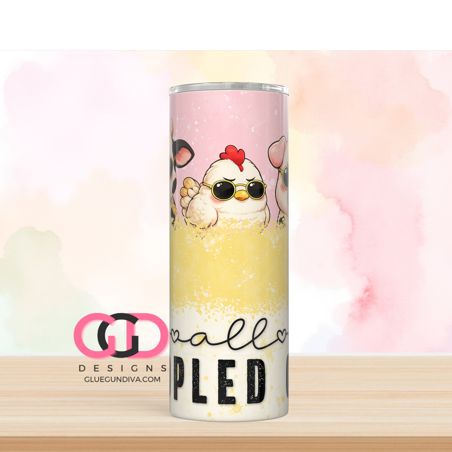 All Peopled Out -  Digital tumbler wrap for 20 oz skinny straight tumbler