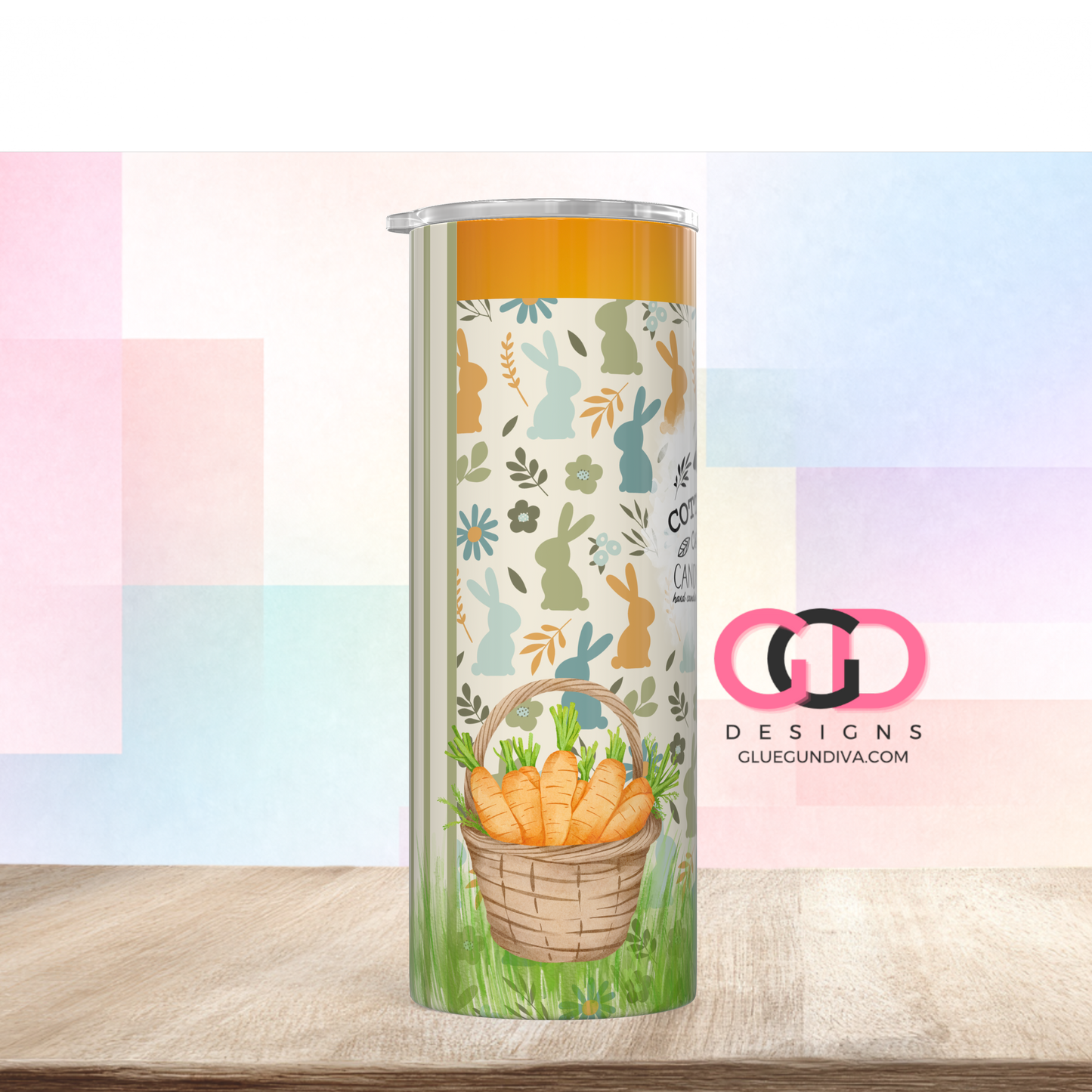 Cottontail Cottage Candy Co -   Digital tumbler wrap for 20 oz skinny straight tumbler