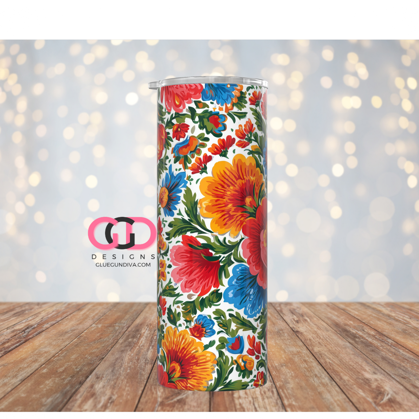 Russian Pattern -  Digital tumbler wrap for 20 oz skinny straight tumbler