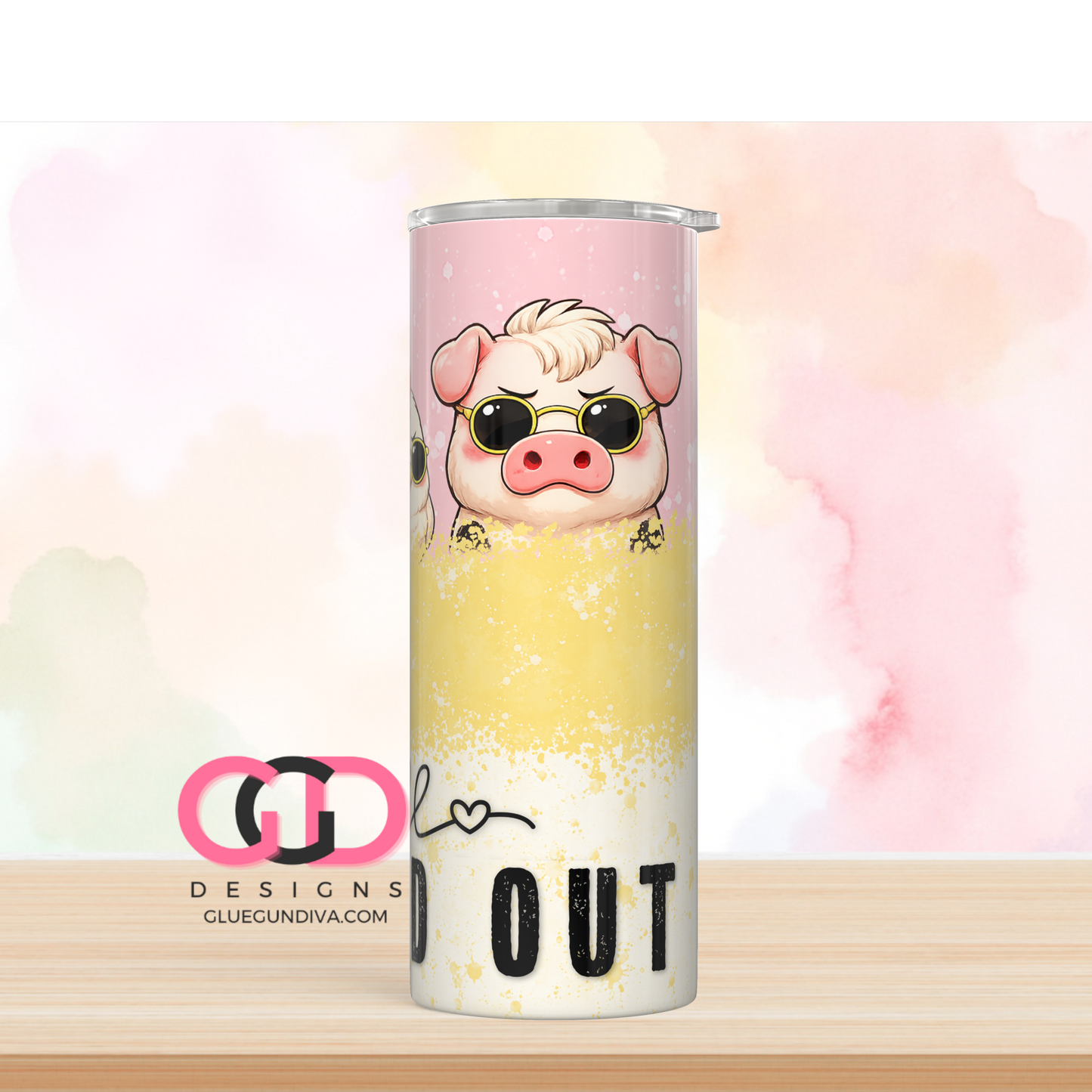 All Peopled Out -  Digital tumbler wrap for 20 oz skinny straight tumbler