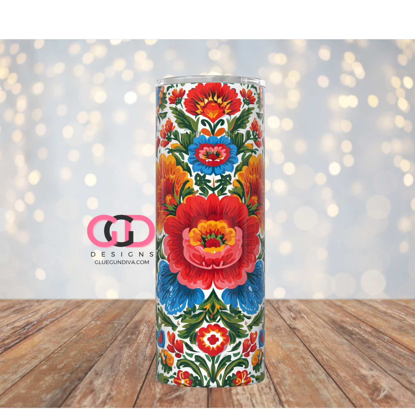 Russian Pattern -  Digital tumbler wrap for 20 oz skinny straight tumbler