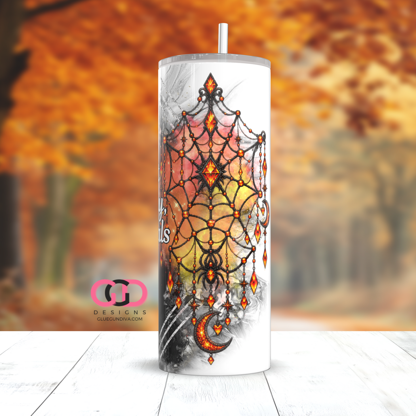 Not Today Mortals Red Hair -  Digital tumbler wrap for 20 oz skinny straight tumbler